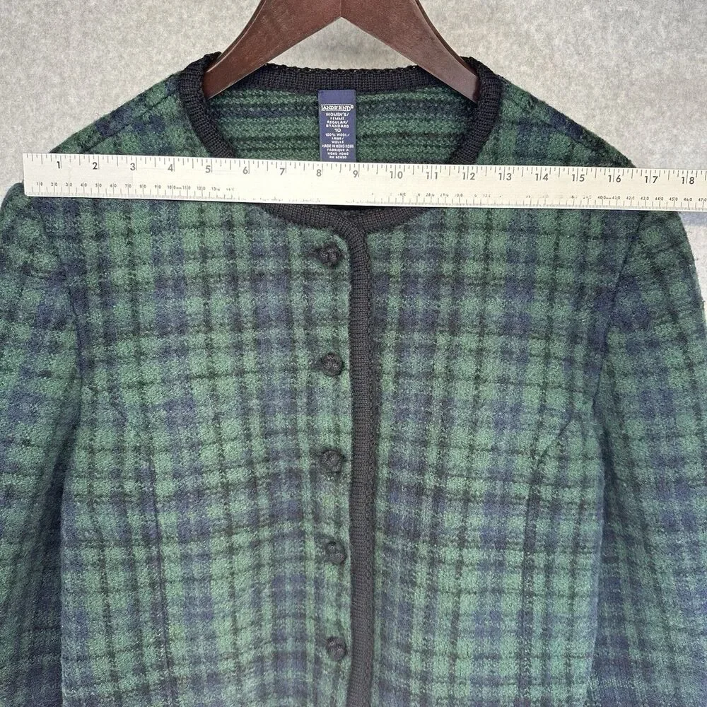 Lands End Womens Knit Sweater Size 10 Regular 100% Wool Button Up Long Sleeve - Picture 6 of 9